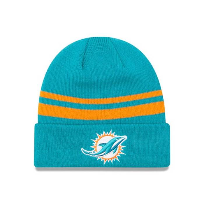 ニューエラ New Era 【 Miami Dolphins Striped Cuffed Knit Nfl Hat Mens 】 マイアミ ドルフィンズ ニット NFL バッグ 小物 ブランド雑貨 帽子 メンズ帽子 ニット帽 メンズ