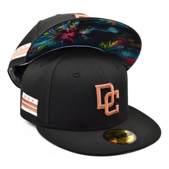 ニューエラ New Era 【 Washington Nationals Dc City Flag Exclusive 59Fifty Fitted Hat Mens Black/Copper/Floral Bottom 】 ワシントン ナショナルズ DC ディーシー シティ バッグ 小物 ブランド雑貨 帽子 メンズ帽子 キ