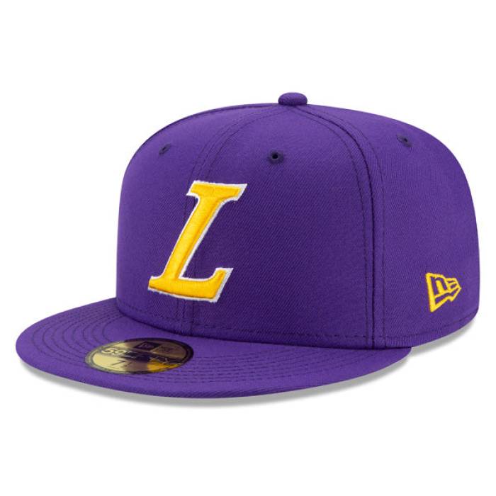 ˥塼 New Era  Los Angeles Lakers Ligature 59Fifty Fitted Nba Hat Men...