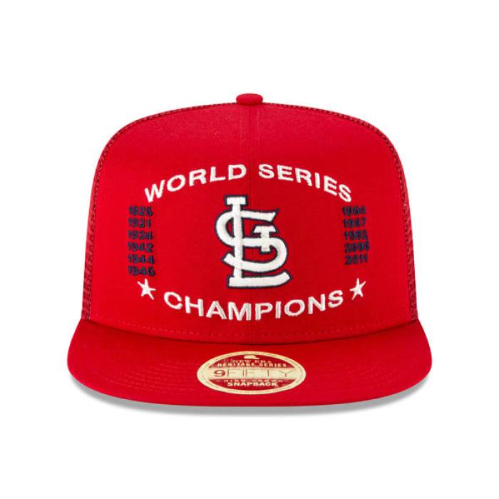 楽天スニケスニューエラ New Era 【 St.louis Cardinals Vintage Trucker Championship Series 9Fifty Snapback Mesh Hat Mens Red 】 セントルイス カージナルス vintage ビンテージ・ヴィンテージ トラッカー シリーズ Snapback スナップ