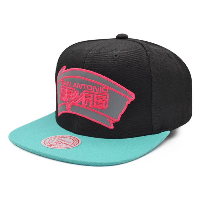 ミッチェル&ネス Mitchell & Ness 【 San Antonio Spurs Nba Reflective Time Snapback Hat Mens Black/Teal/Pink 】 スパーズ タイム Snapback スナップバック バッグ バッグ 小物 ブランド雑貨 帽子 メンズ帽子 キャップ