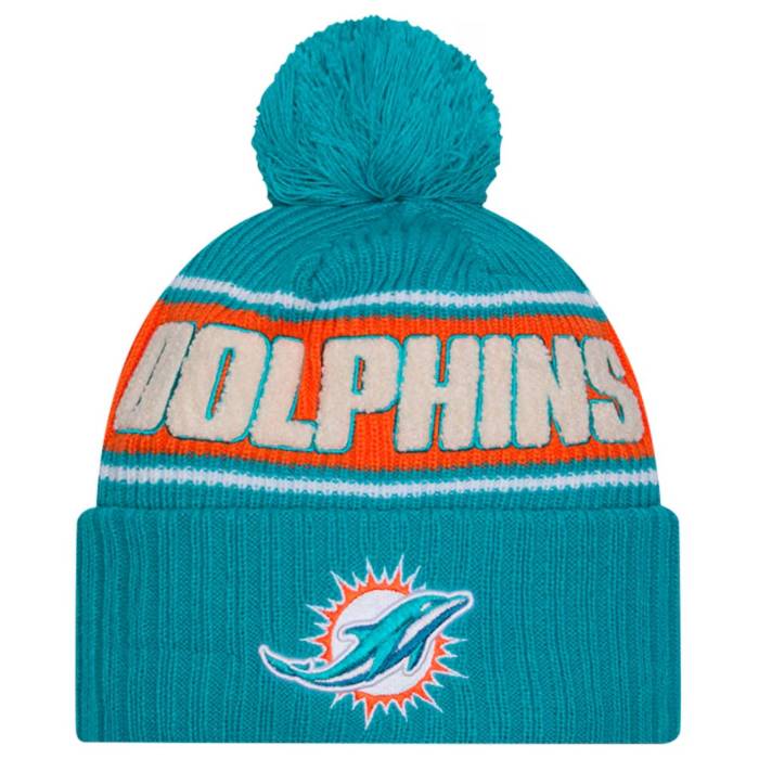 ニューエラ New Era 【 Miami Dolpins 2024 Nfl Sideline Sport Cuffed Pom Knit Hat Mens Aqua/Orange 】 マイアミ NFL サイドライン ニット バッグ 小物 ブランド雑貨 帽子 メンズ帽子 ニット帽 メンズ アクア orange