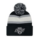 ミッチェル&ネス Mitchell & Ness 【 Los Angeles Kings Nhl Stripe Pop Cuffed Knit Hat Mens Black/Gray 】 Kings キングス Stripe ストライプ ニット バッグ 小物 ブランド雑貨 帽子 メンズ帽子 ニット帽 メンズ 黒色(4)