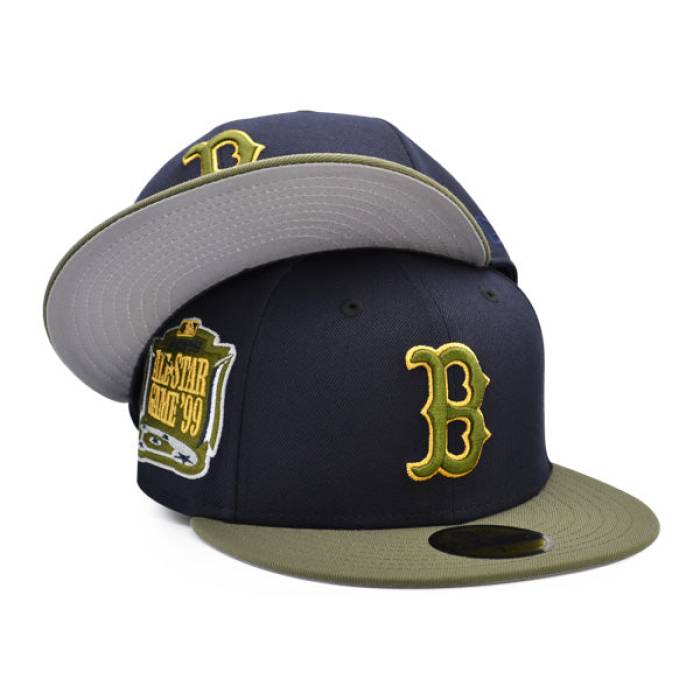 楽天スニケスニューエラ New Era 【 Boston Red Sox 1999 All-Star Game Exclusive 59Fifty Fitted Hat Mens Navy/Olive 】 ボストン Red 赤・レッド Game ゲーム メンズ 紺色 ネイビー olive オリーブ