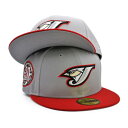 ニューエラ New Era 【 Toronto Blue Jays 30Th Anniversary Exclusive 59Fifty Fitted Hat Mens Gray/Scarlet 】 トロント 青色 ブルー バッグ 小物 ブランド雑貨 帽子 メンズ帽子 キャップ メンズ gray 灰色・グレー・