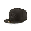ニューエラ New Era 【 Kansas City Chiefs Blackout 59Fifty Fitted Hat Mens Black/Black 】 カンザス シティ チーフス バッグ 小物 ブランド雑貨 帽子 メンズ帽子 キャップ メンズ 黒色 ブラック