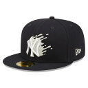 ニューエラ New Era 【 New York Yankees Mlb Exclusive Splatter 59Fifty Fitted Hat Men Navy/Gray Bottom 】 ヤンキース バッグ 小物 ブランド雑貨 帽子 メンズ帽子 キャップ メンズ 紺色 ネイビー gray 灰色・グレー(4)