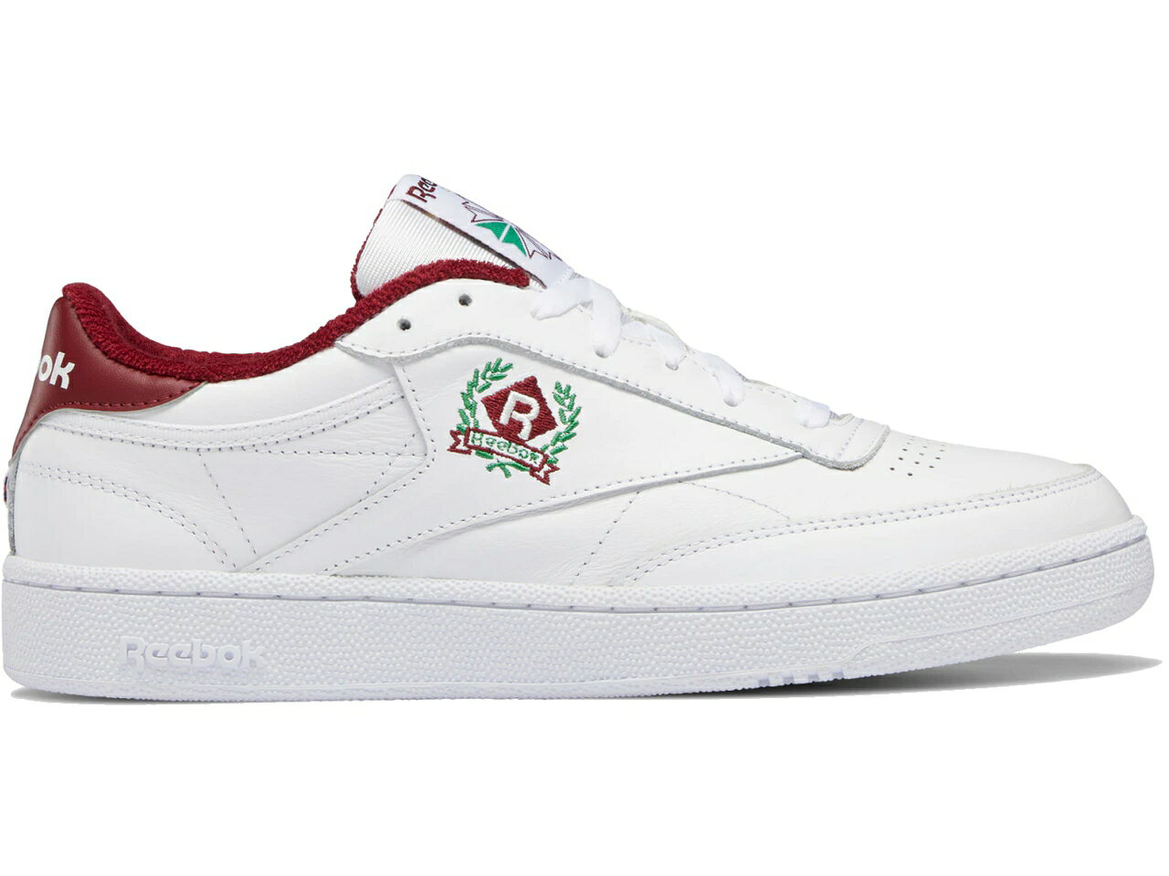 リーボック REEBOK クラブ 白色 ホワイト スニーカー 【 CLUB C 85 CREST WHITE BURGUNDY FOOTWEAR CLASSIC 】