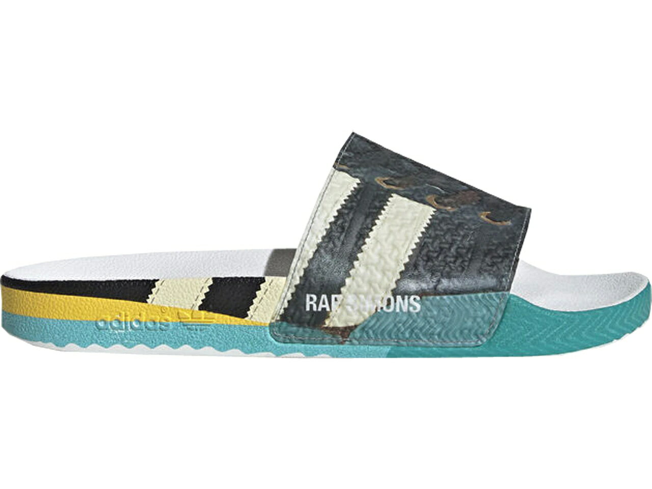 アディダス ADIDAS サンバ アディレッタ スニーカー 【 SAMBA ADILETTE RAF SIMONS CORE BLACK CLOUD WHITE BRIGHT BLUE 】