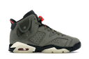 楽天スニケスナイキ ジョーダン オリーブ 黒色 ブラック トラヴィススコット 【 JORDAN 6 RETRO TRAVIS SCOTT （GS） / MEDIUM OLIVE BLACK SAIL 】 キッズ ベビー マタニティ スニーカー