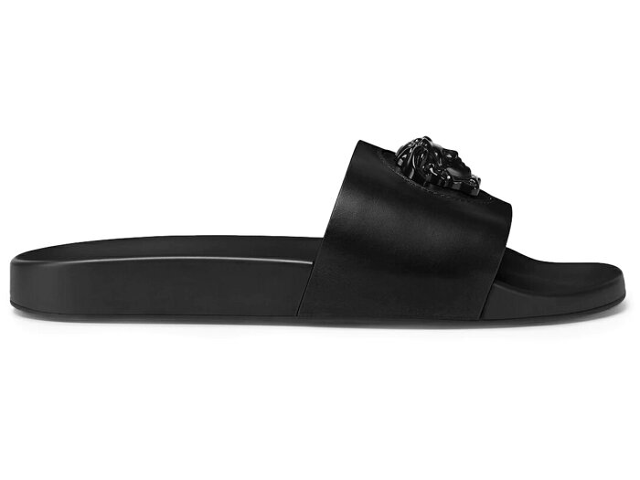 ヴェルサーチェ VERSACE レザー ロサンゼルス スニーカー 【 LEATHER SLIDES LA MEDUSA BLACK 】