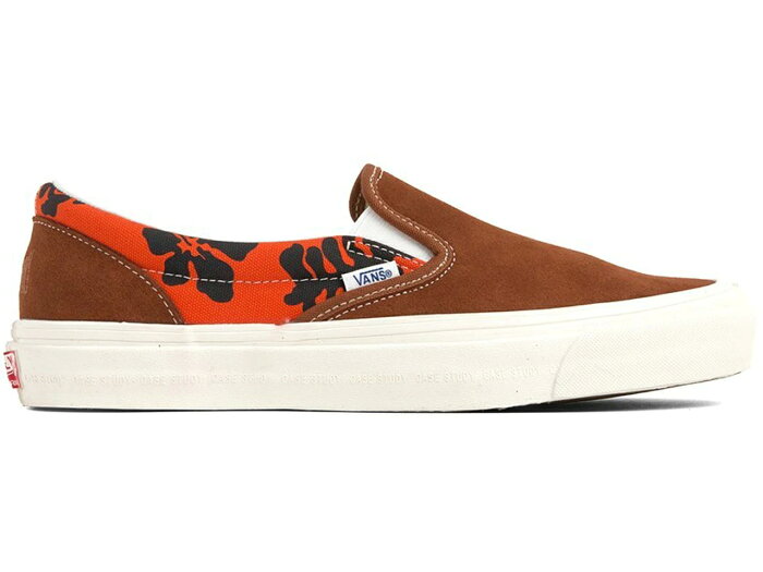 ヴァンズ VANS バンズ スリッポン 橙 オレンジ スニーカー 【 SLIPON ORANGE MODERNICA HAWAIIAN PRINT LEATHER BROWN 】