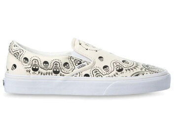 ヴァンズ VANS バンズ スリッポン 白色 ホワイト スニーカー 【 SLIPON SKULL BANDANA WHITE BLACK 】