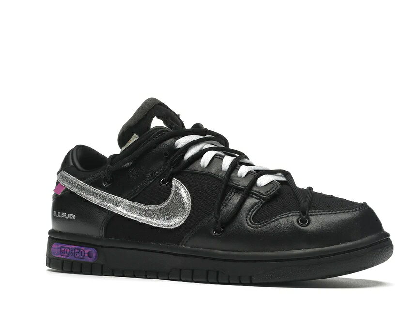 ナイキ NIKE ダンク オフホワイト ダンクロー スニーカー 【 OFFWHITE LOT 50 BLACK METALLIC SILVERBLACK 】