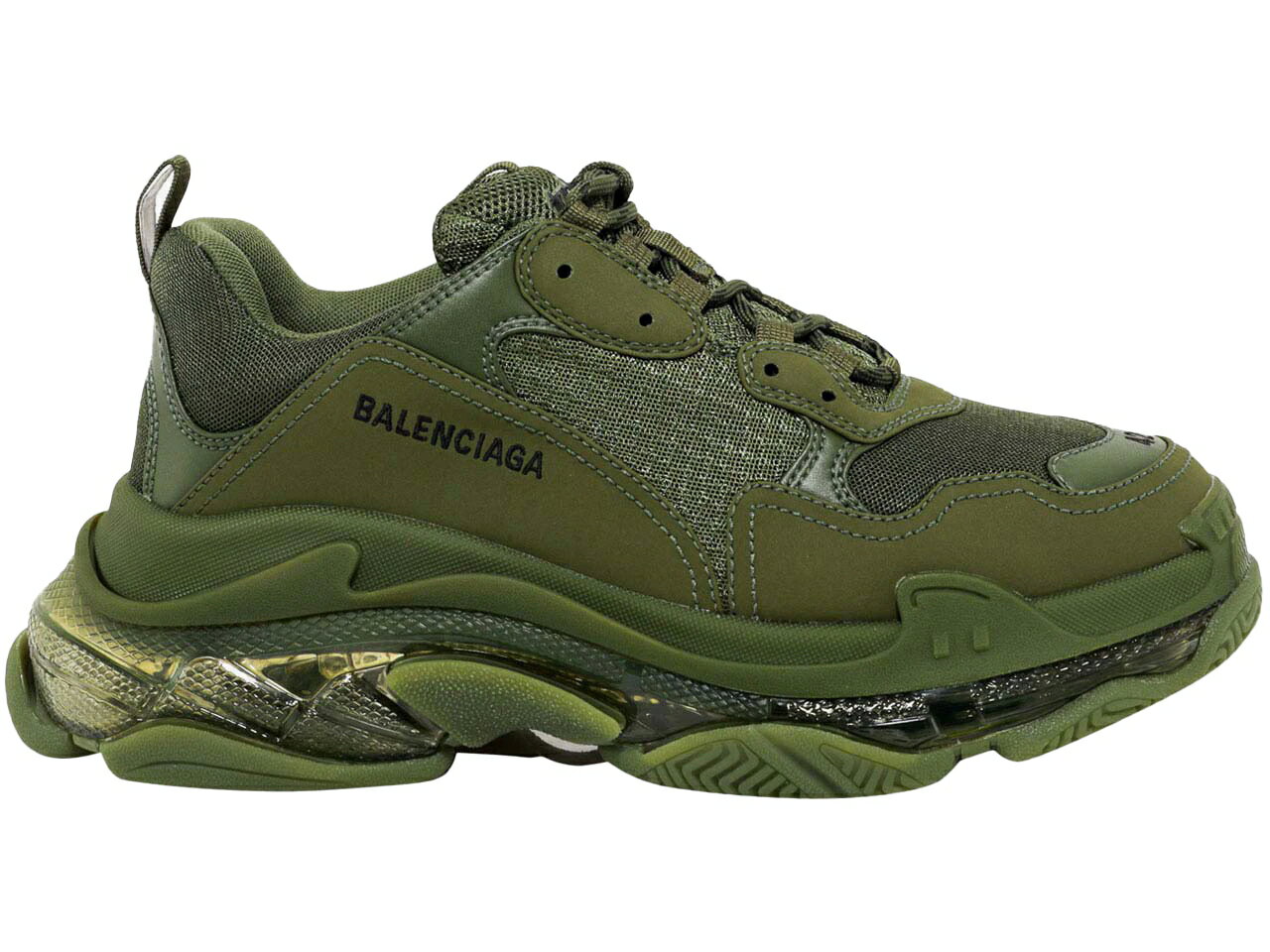 バレンシアガ 緑 グリーン スニーカー メンズ 【 BALENCIAGA TRIPLE S CLEAR SOLE DARK GREEN / 】