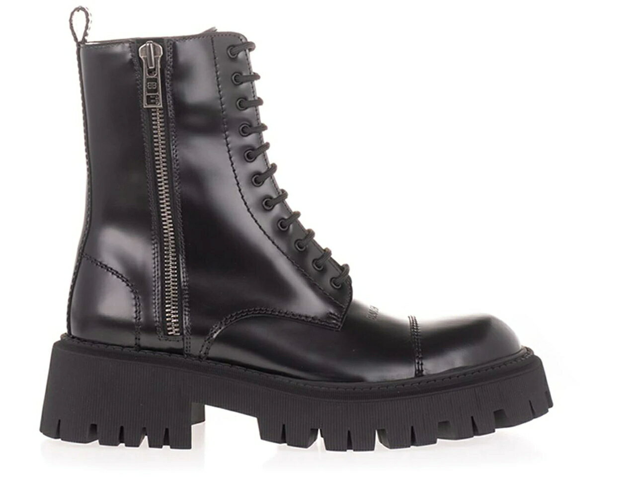 バレンシアガ ブーツ 黒色 ブラック スニーカー メンズ 【 BALENCIAGA TRACTOR 20MM ZIP UP BOOT BLACK / 】