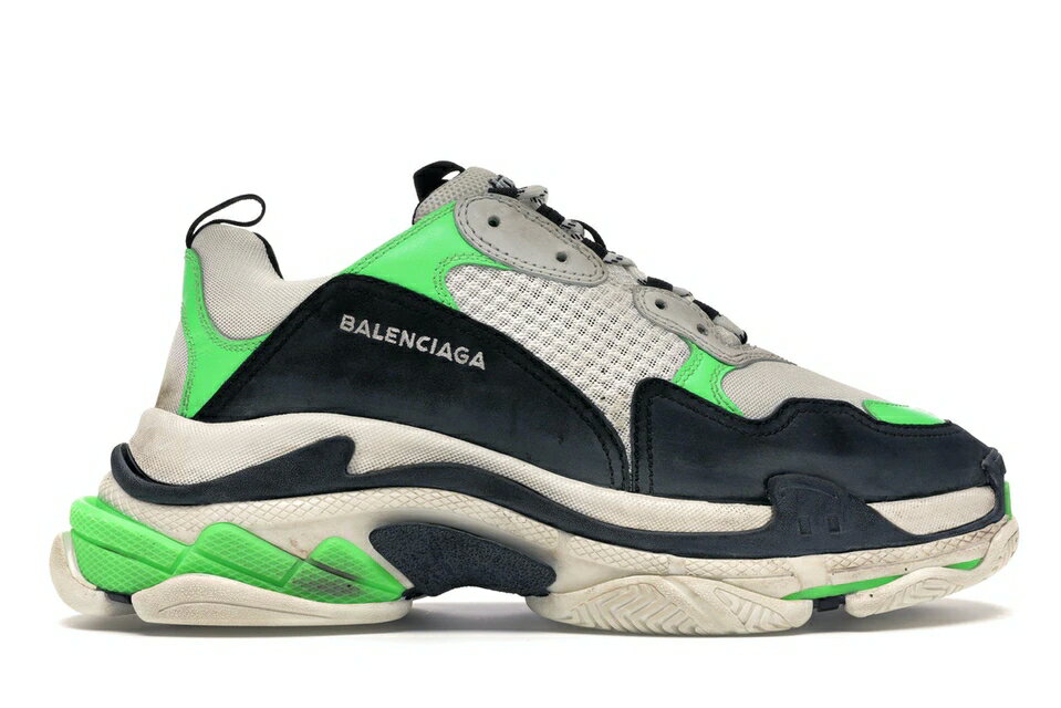 バレンシアガ 緑 グリーン 白色 ホワイト 黒色 ブラック MR. スニーカー メンズ 【 BALENCIAGA TRIPLE ..