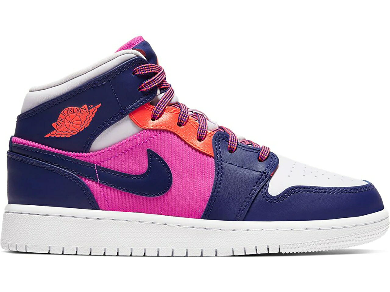 ナイキ ジョーダン ミッド ファイア ピンク 紫 パープル ジュニア キッズ 【 JORDAN 1 MID FIRE PINK BARELY GRAPE (GS) / FIRE PINK BARELY GRAPE-HYPER CRIMSON-REGENCY PURPLE 】 キッズ ベビー マタニティ スニーカー