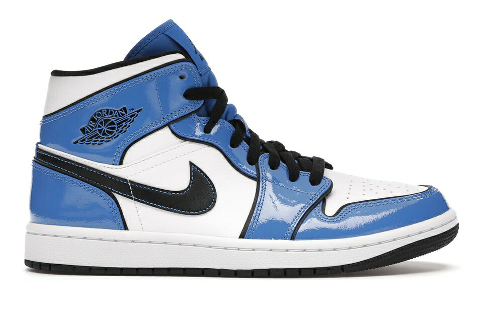 ナイキ ジョーダン ミッド 青色 ブルー 黒色 ブラック 白色 ホワイト スニーカー メンズ 【 JORDAN 1 MID SIGNAL BLUE / SIGNAL BLUE BLACK WHITE 】