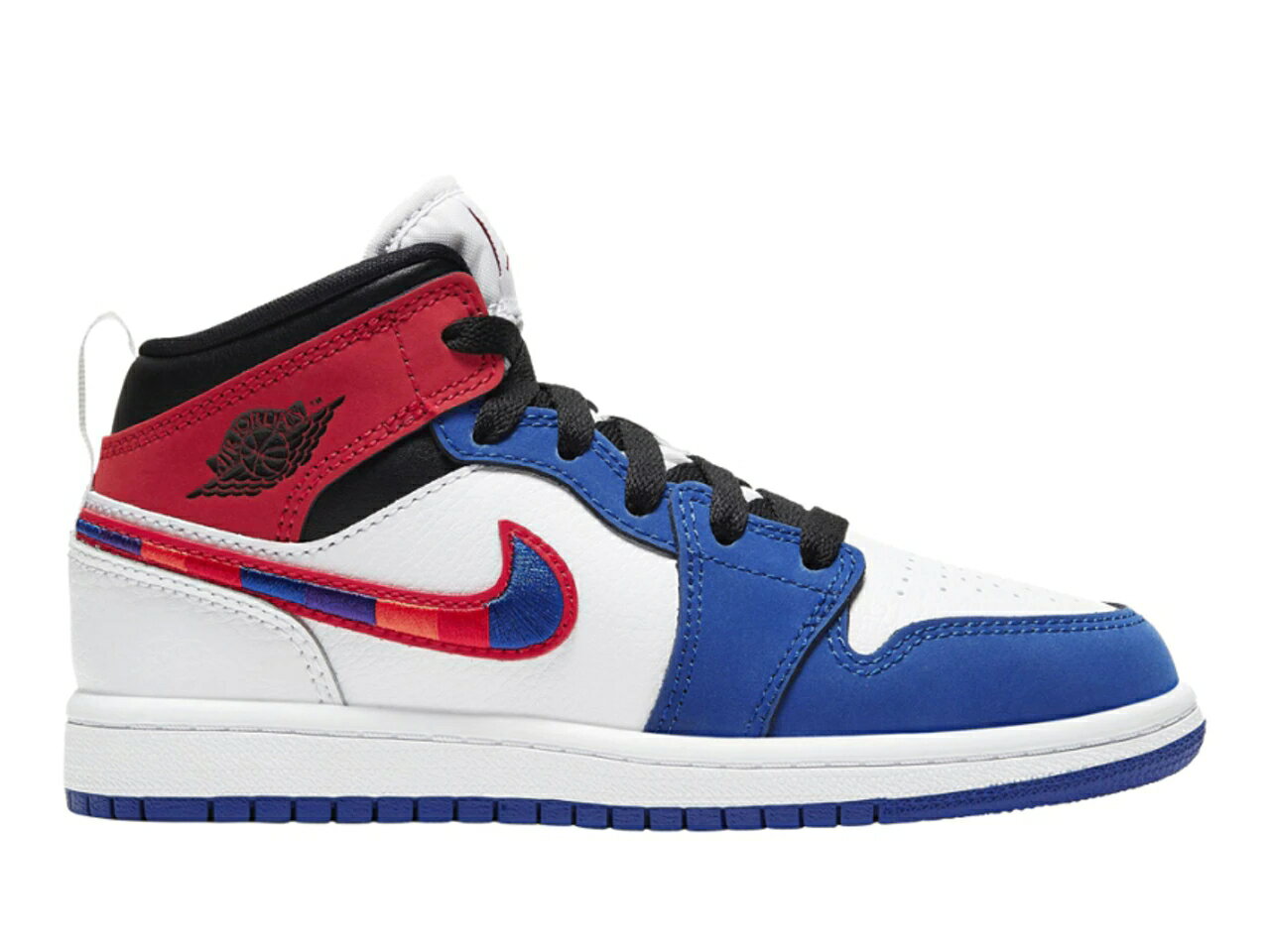 ナイキ ジョーダン ミッド ラッシュ 青色 ブルー 赤 レッド 白色 ホワイト 【 JORDAN 1 MID RUSH BLUE UNIVERSITY RED (PS) / WHITE UNIVERSITY RED RUSH BLUE 】 キッズ ベビー マタニティ スニーカー