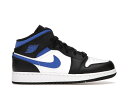 ナイキ ジョーダン ミッド 白色 ホワイト 黒色 ブラック 青色 ブルー ジュニア キッズ 【 JORDAN 1 MID WHITE BLACK RACER BLUE (GS) / 】 キッズ ベビー マタニティ スニーカー