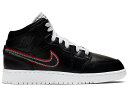 ナイキ ジョーダン ミッド ゲーム 黒色 ブラック 赤 レッド 【 JORDAN 1 MID MAYBE I DESTROYED THE GAME (GS) / BLACK BLACK-WHITE-GYM RED 】 キッズ ベビー マタニティ スニーカー