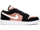 ナイキ ジョーダン 黒色 ブラック 白色 ホワイト ローズ ゴールド 【 JORDAN 1 LOW BLACK WHITE ROSE GOLD (GS) / BLACK WHITE ROSE GOLD 】 キッズ ベビー マタニティ スニーカー 1