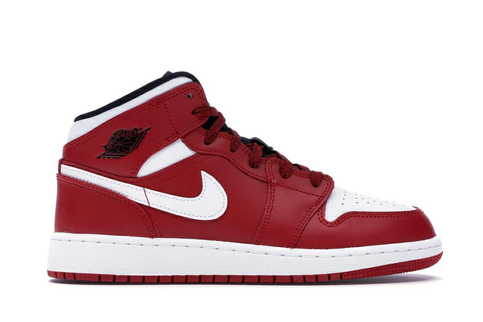 ナイキ ジョーダン ミッド シカゴ 赤 レッド 白色 ホワイト 黒色 ブラック 【 JORDAN 1 MID CHICAGO (GS) / GYM RED WHITE BLACK 】 キッズ ベビー マタニティ スニーカー