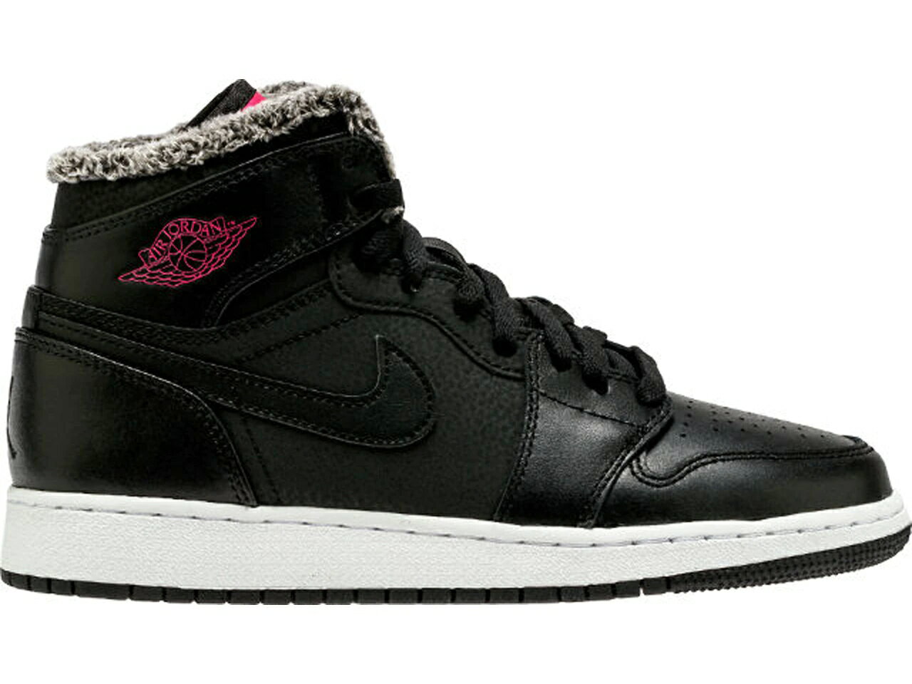 ナイキ ジョーダン JORDAN ハイ フリース 黒色 ブラック ピンク ジュニア キッズ 【 PINK 1 RETRO HIGH FLEECE BLACK GS DEADLY PINKWHITE 】