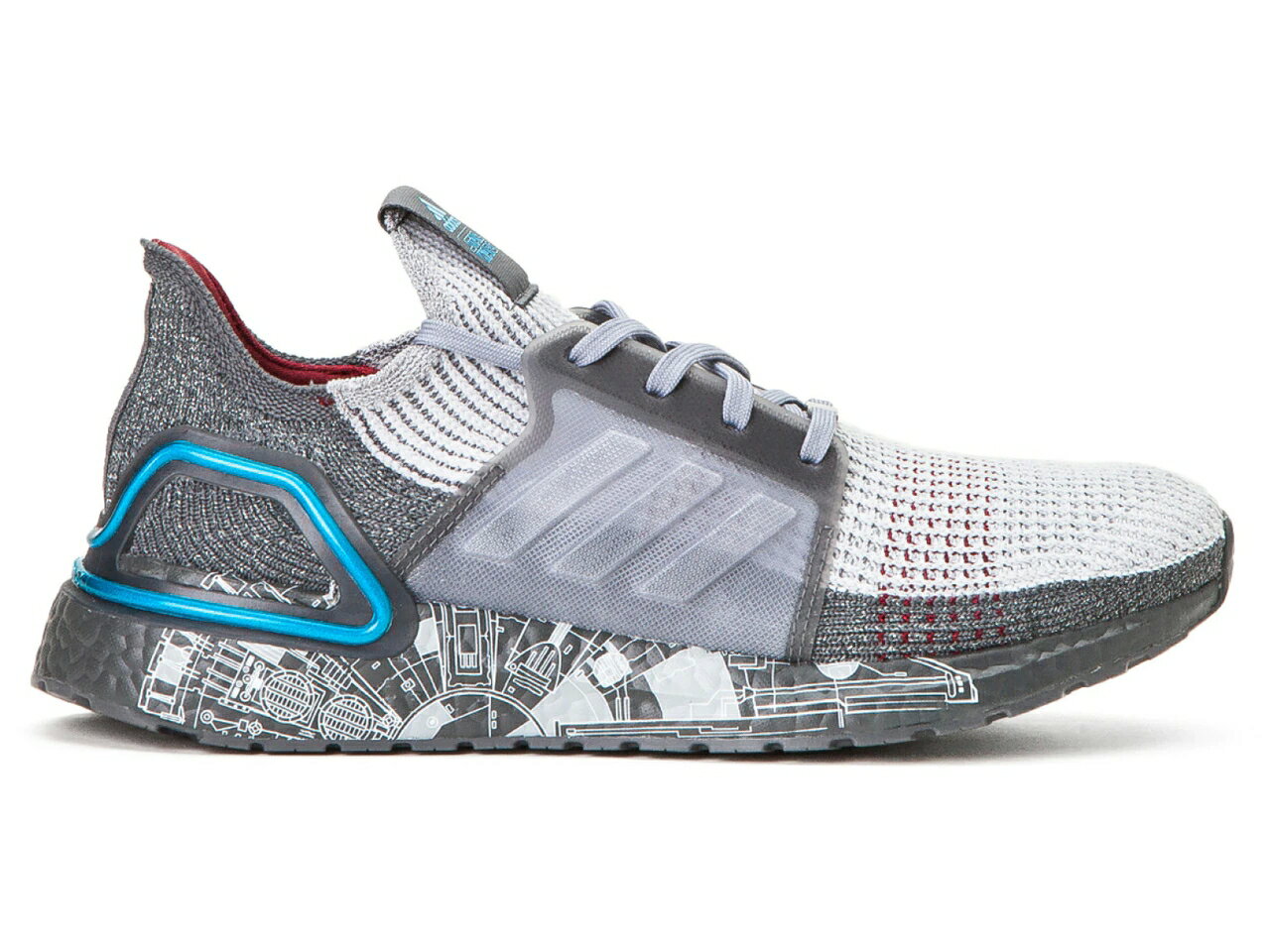 アディダス ウルトラ ブースト 灰色 グレー シアン ウルトラブースト スターウォーズ スニーカー メンズ 【 ADIDAS ULTRA BOOST 19 STAR WARS MILLENNIUM / GREY FIVE GREY TWO BRIGHT CYAN 】