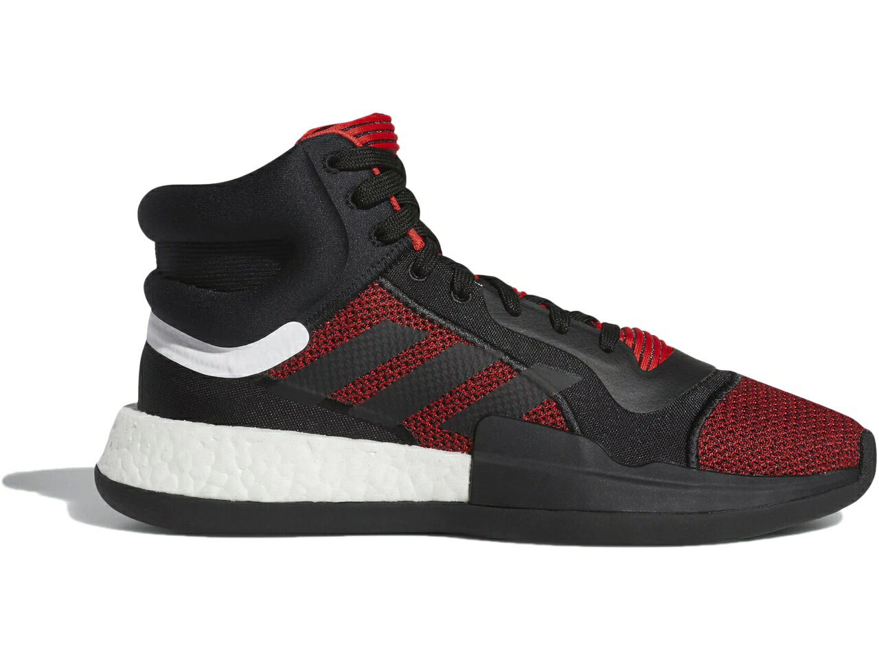 アディダス ブースト 赤 レッド 黒色 ブラック コア 青色 ブルー スニーカー メンズ 【 ADIDAS MARQUEE BOOST ACTIVE RED BLACK / ACTIVE RED CORE BLACK AERO BLUE 】 メンズ スニーカー