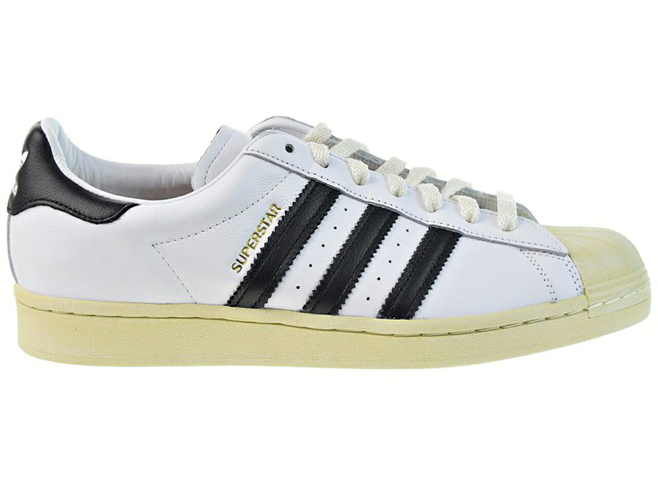 アディダス スーパースター 白色 ホワイト 黒色 ブラック コア 青色 ブルー スニーカー メンズ 【 ADIDAS SUPERSTAR WHITE BLACK AGED SOLE / CLOUD WHITE CORE BLACK BLUE 】