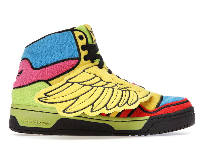 アディダス 虹色 レインボー 黒色 ブラック スニーカー メンズ 【 ADIDAS JS WINGS RAINBOW / SUN POPPY BLACK 1 】