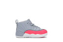 ナイキ ジョーダン 灰色 グレー ピンク 黒色 ブラック 【 JORDAN 12 RETRO WOLF GREY RACER PINK (TD) / WOLF GREY RACER PINK BLACK 】