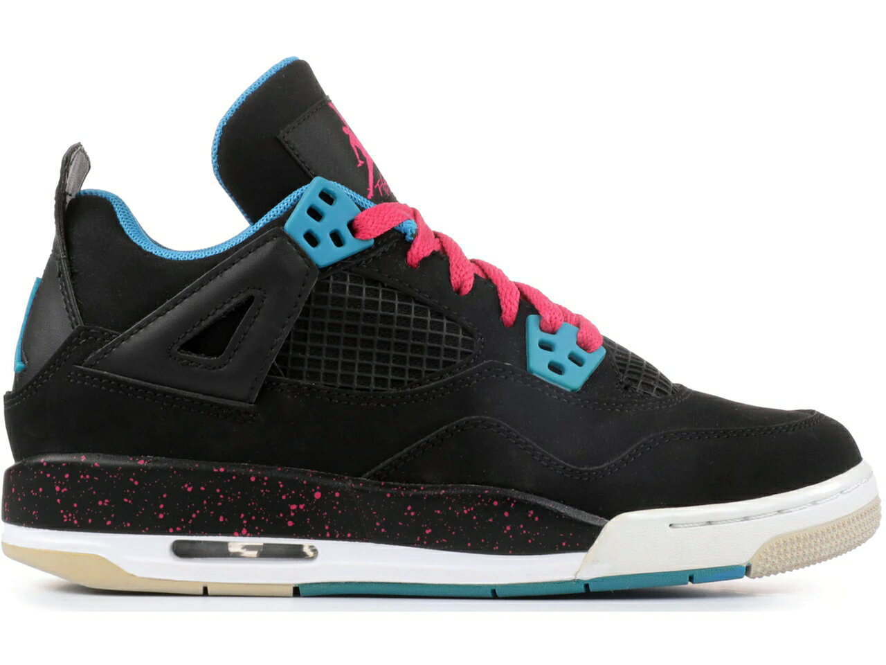 ナイキ ジョーダン 黒色 ブラック ピンク ダイナミック 青色 ブルー 【 JORDAN 4 RETRO BLACK VIVID PINK DYNAMIC BLUE (GS) / BLACK VIVID PINK DYNAMIC BLUE 】 キッズ ベビー マタニティ スニーカー