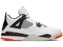 ナイキ ジョーダン フライト 白色 ホワイト 黒色 ブラック クリムゾン 【 JORDAN 4 RETRO FLIGHT NOSTALGIA (PS) / WHITE BLACK BRIGHT CRIMSON PALE 】 キッズ ベビー マタニティ スニーカー