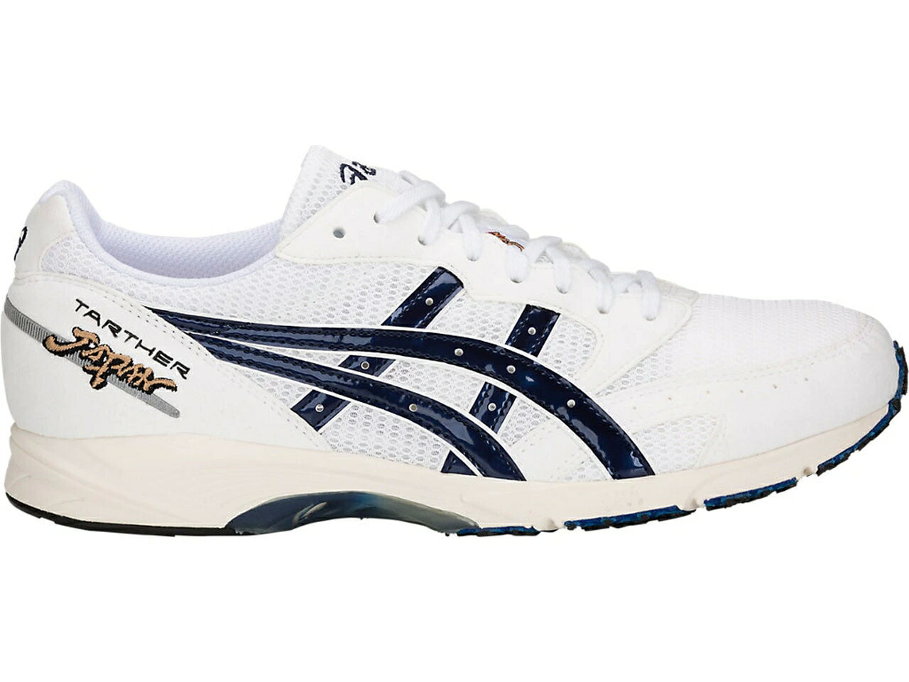 アシックス 白色 ホワイト 青色 ブルー スニーカー メンズ 【 ASICS TARTHER JAPAN WHITE BLUE / WHITE BLUE PRINT 】