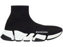 バレンシアガ スピード 黒色 ブラック 白色 ホワイト 2.0 WOMEN'S スニーカー レディース 【 BALENCIAGA SPEED BLACK WHITE SHINY (WOMEN'S) / BLACK WHITE 】