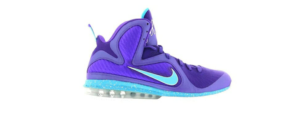 ナイキ レブロン ホーネッツ ピュア 紫 パープル 青色 ブルー スニーカー メンズ 【 NIKE LEBRON 9 SUMMIT LAKE HORNETS / PURE PURPLE TURQUOISE BLUE 】