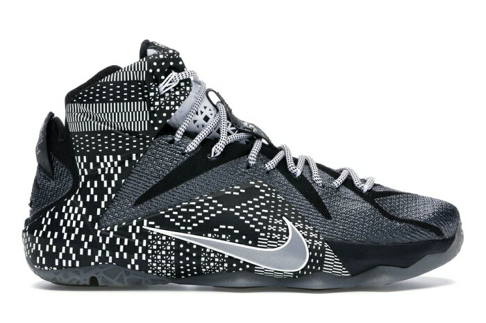 ナイキ NIKE レブロン スニーカー 【 LEBRON 12 BHM 2015 BLACK WHITEMETALLIC SILVER 】