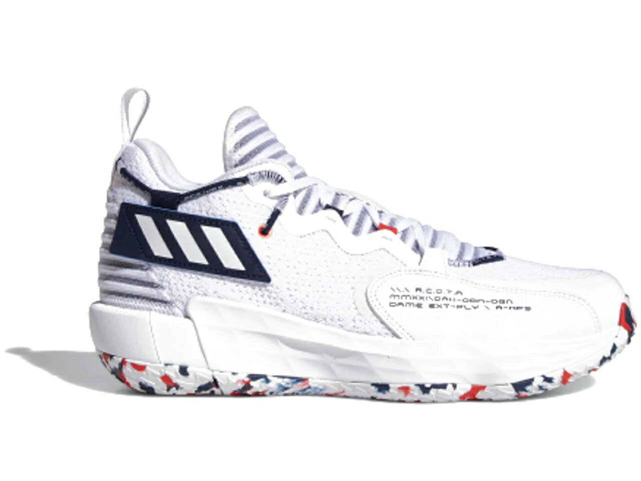 アディダス 白色 ホワイト チーム 紺色 ネイビー 青色 ブルー スニーカー メンズ 【 ADIDAS DAME 7 EXTPLY / FOOTWEAR WHITE TEAM NAVY BLUE 】