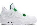 ナイキ ジョーダン 緑 グリーン 白色 ホワイト 【 JORDAN 4 RETRO METALLIC GREEN (GS) / WHITE METALLIC SILVER-PINE GREEN 】 キッズ ベビー マタニティ スニーカー