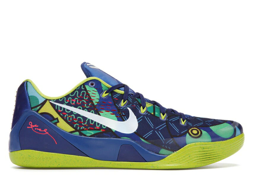 ナイキ コービー ゲーム 白色 ホワイト 緑 グリーン ゲームロイヤル 青 ブルー スニーカー メンズ 【 NIKE KOBE 9 EM LOW BRAZIL / GAME ROYAL WHITE VENOM GREEN 】