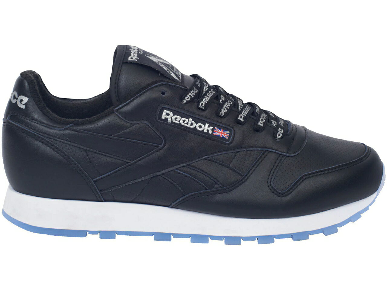 リーボック クラシック レザー 黒色 ブラック 銀色 シルバー 青色 ブルー スニーカー メンズ 【 REEBOK CLASSIC LEATHER PALACE BLACK / BLACK MEALLITC SILVER BLUE ICE 】