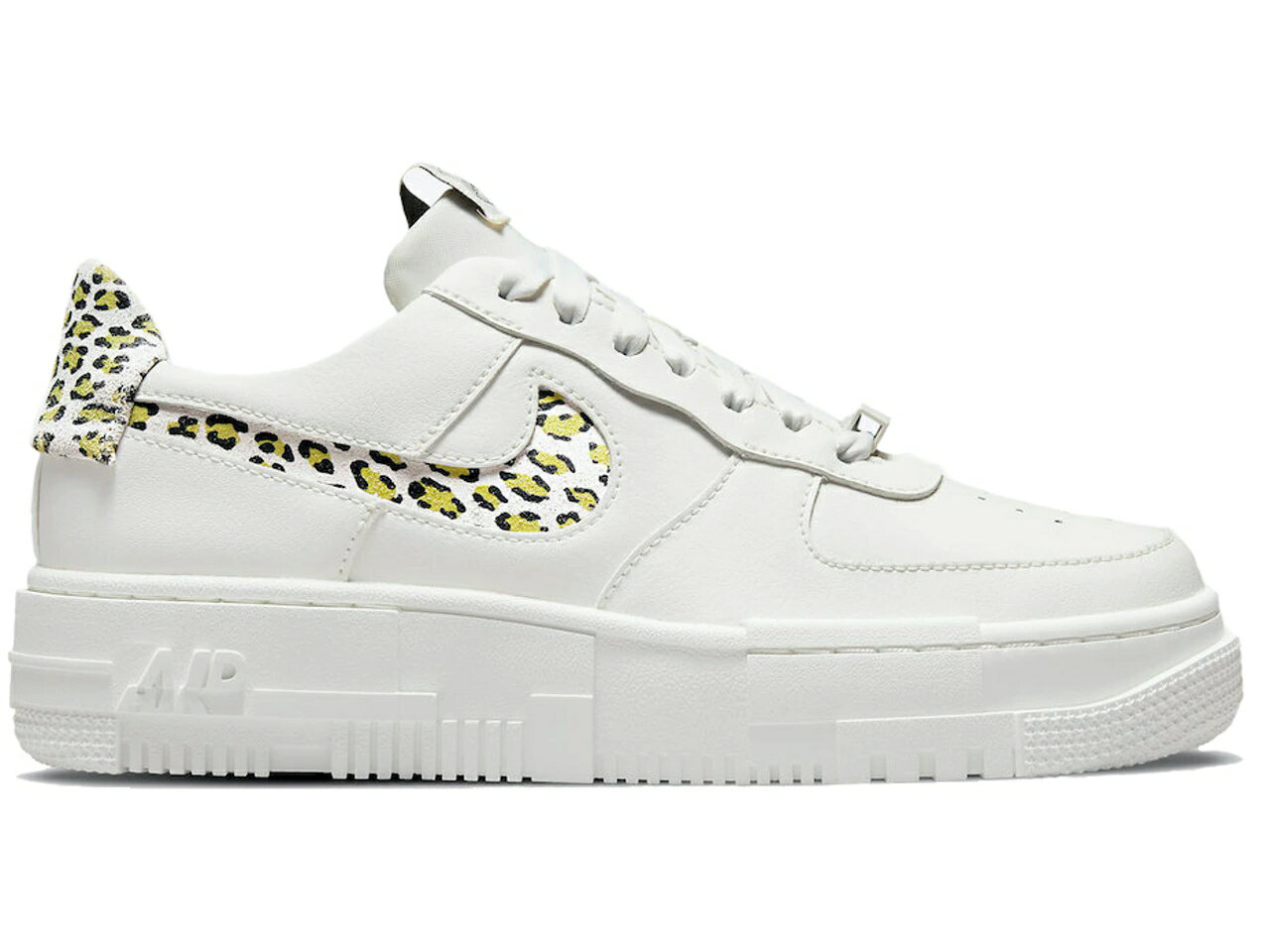 ナイキ NIKE 白色 ホワイト ヒョウ柄 レオパード エアフォース レディース スニーカー 【 1 LOW PIXEL WHITE LEOPARD WOMENS SAIL LIGHT LEMON TWISTBLACKSAIL 】