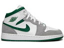 ナイキ ジョーダン ミッド 白色 ホワイト 緑 グリーン 灰色 グレー ジュニア キッズ 【 JORDAN 1 MID SE WHITE PINE GREEN SMOKE GREY (GS) / WHITE PINE GREEN-LIGHT SMOKE GREY 】 キッズ ベビー マタニティ スニーカ