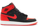 ナイキ ジョーダン 黒色 ブラック 赤 レッド 【 JORDAN 1 RETRO BRED (2001) (GS) / BLACK VARSITY RED 】 キッズ ベビー マタニティ スニーカー