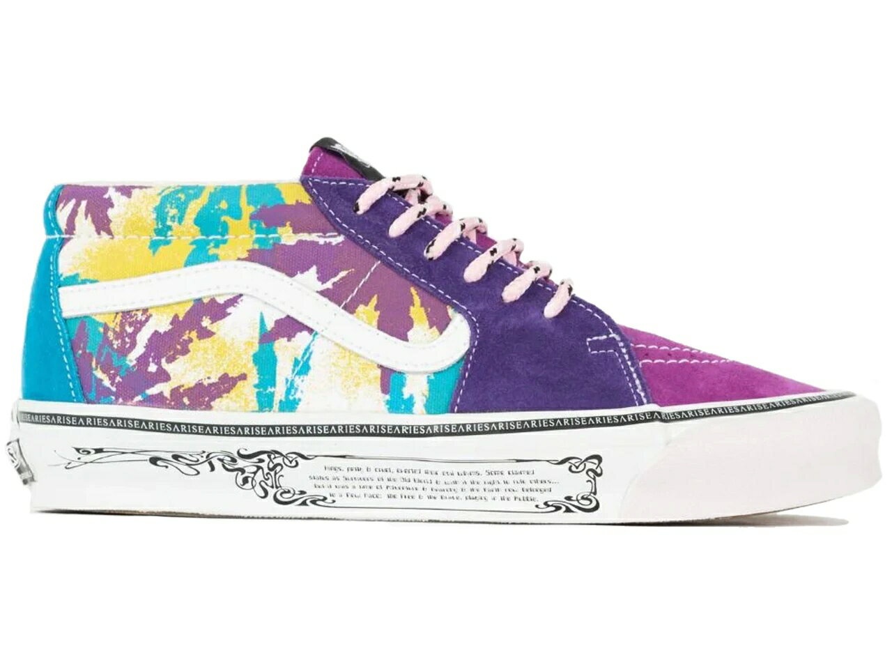 ヴァンズ バンズ ボルト 紫 パープル 黄色 イエロー 青色 ブルー スニーカー メンズ 【 VANS VAULT UA OG SK8-MID LX ARIES WEED LEAF PURPLE YELLOW / WEED BRIGHT PURPLE YELLPW BLUE 】