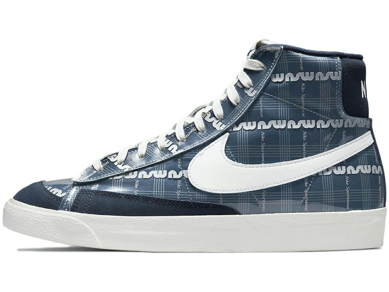 ナイキ NIKE ブレイザー ミッド スニーカー 【 BLAZER MID NSW LOGO MIDNIGHT NAVY WHITESMOKE GREYLIGHT SMOKE GREY 】