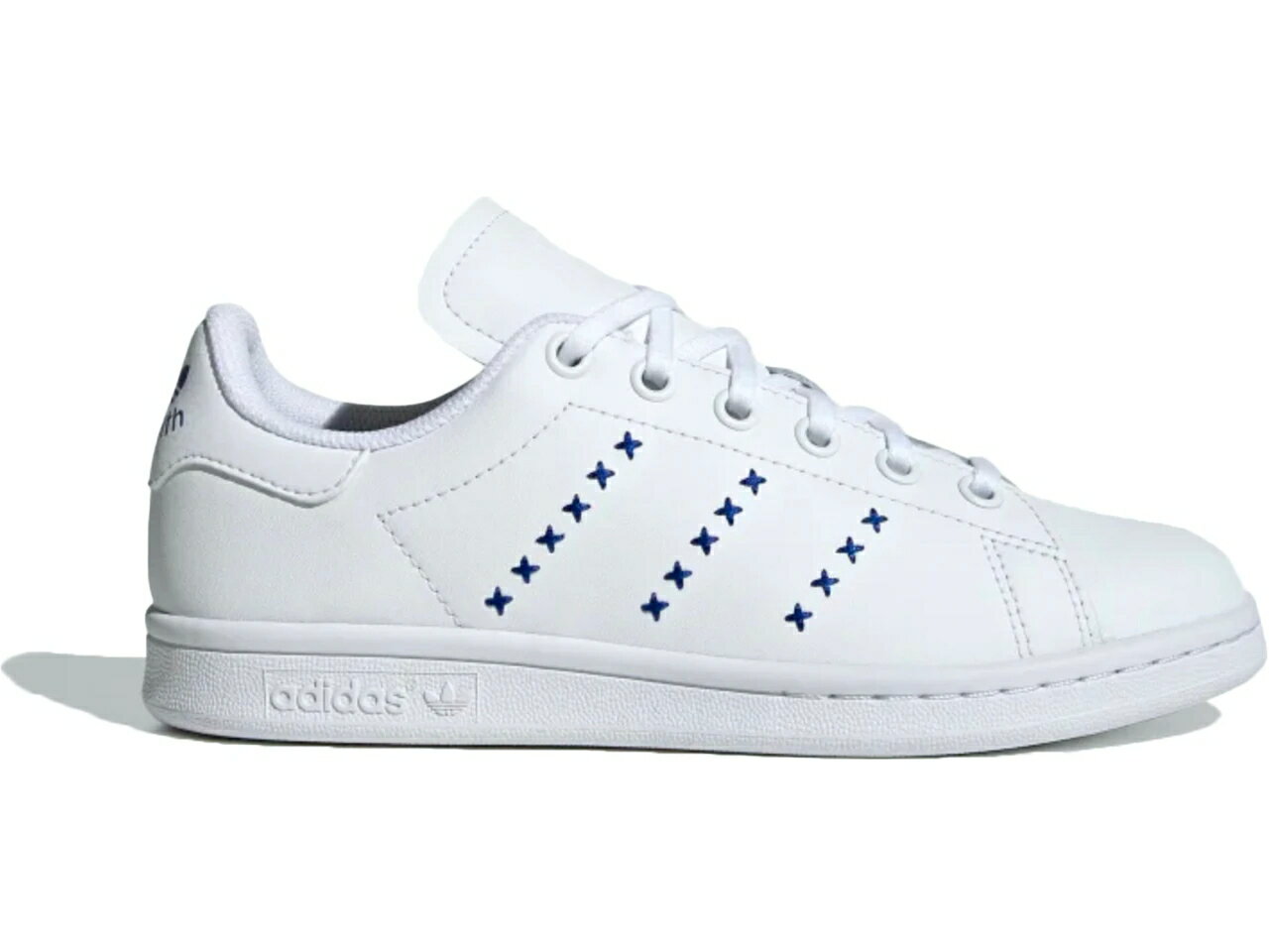 アディダス 白色 ホワイト チーム 青色 ブルー スタンスミス 【 ADIDAS STAN SMITH CLOUD WHITE TEAM ROYAL BLUE (GS) / CLOUD WHITE CLOUD WHITE TEAM 】 キッズ ベビー マタニティ スニーカー